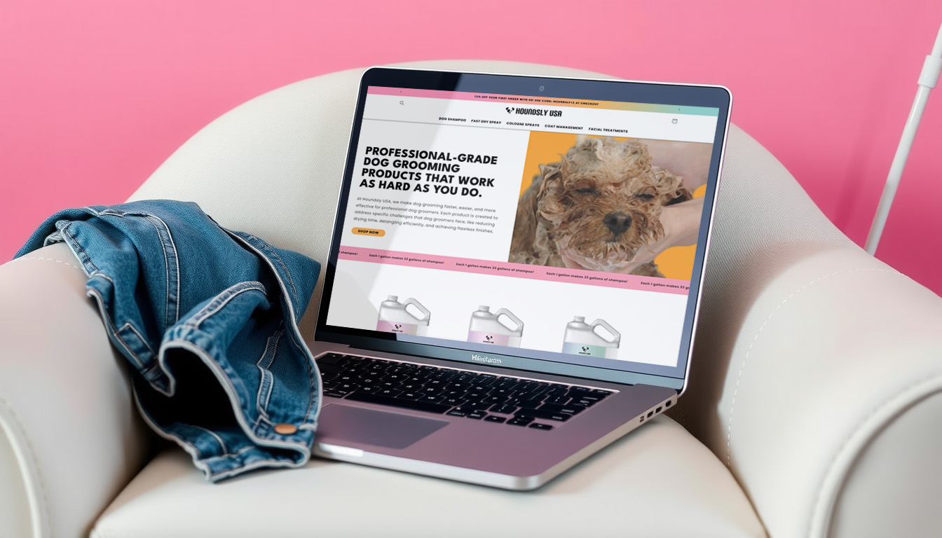Shopify website design of Houndsly USA's website