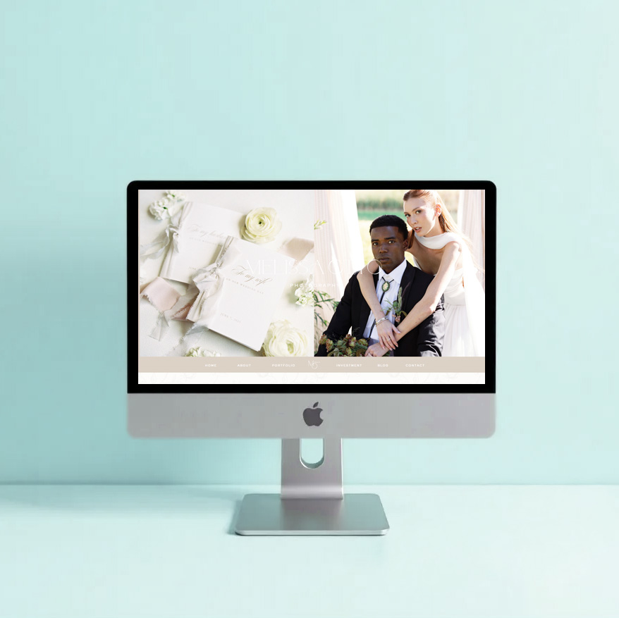 desktop monitor showing Melissa Otto Photography